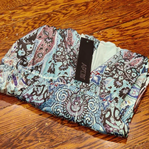 NWT Apt 9 V-Neck Flip Flop Dress Size S - Blue - Picture 6 of 6